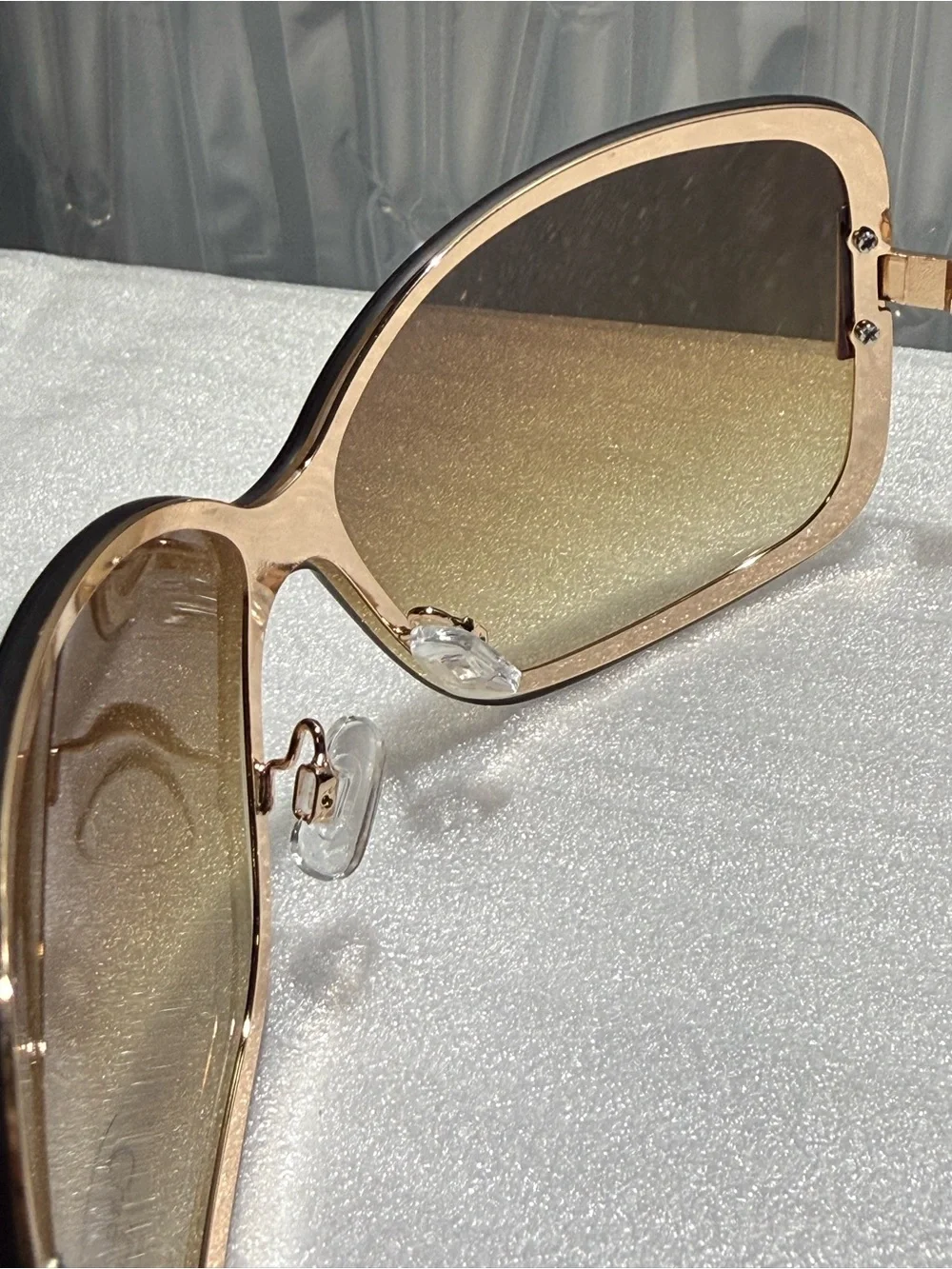 Women’s Circus NY by Sam Edelman Gold Metal Shield Rectangular Sunglasses-New